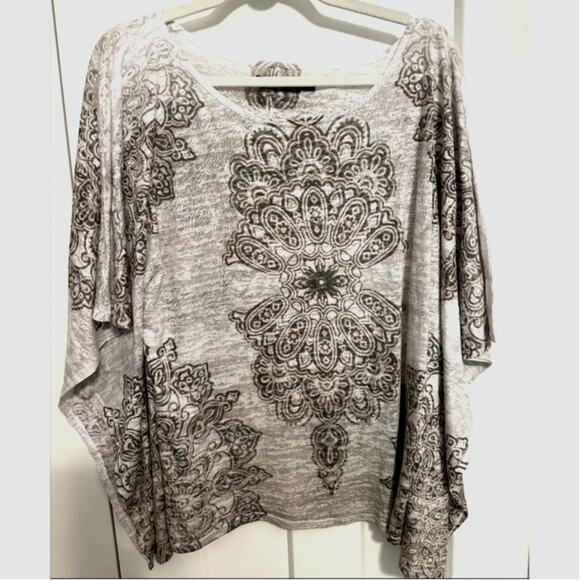 Prana XL Burnout Boat Neck Medallion Print Top EUC - Picture 1 of 3